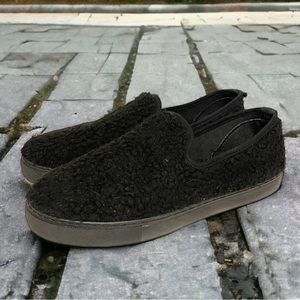 Harmony Balance Size 10 Hale Black Sherpa Fleece Slip On‎ Low Top Sneaker Shoes